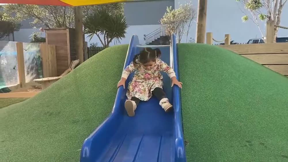 A Young Star coming down the slide